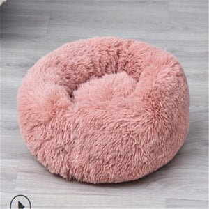 Soft and Fluffy Round Shag Pet Bed and Cushion