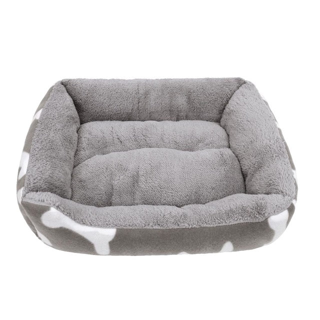 Self-Warmming Orthopedic Luxury Dog Cat Bed Rectangle Pet Bed with Dog Paw Prints