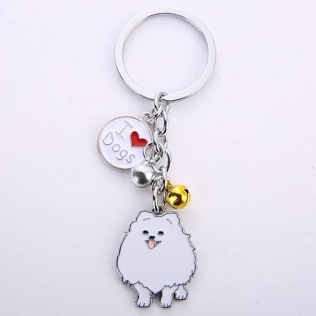 Jewelry Lovely Pomeranian Dog Charm Metal Key Chains