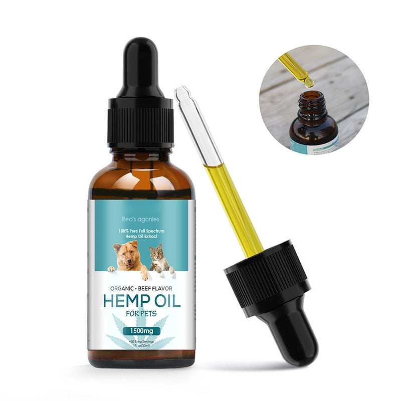 Lovely Pet Dog Organic Full Spectrum Hemp Oil Anxiety Pain Relief Sleep Improvement Pet Supplies