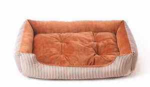 Big Dog or Cat Bed Sleep Couch With Striped Detachable Mattress