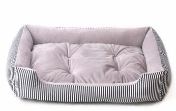 Big Dog or Cat Bed Sleep Couch With Striped Detachable Mattress