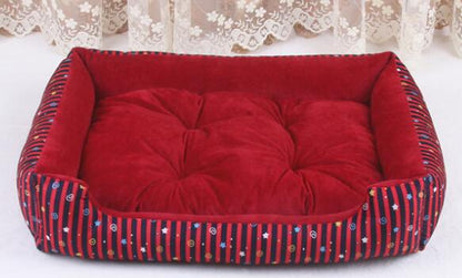 Big Dog or Cat Bed Sleep Couch With Striped Detachable Mattress