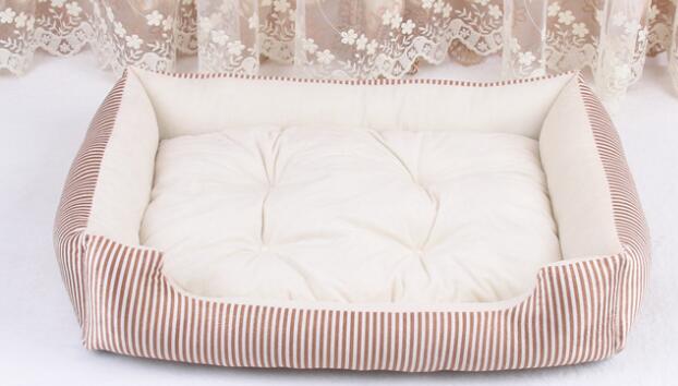 Big Dog or Cat Bed Sleep Couch With Striped Detachable Mattress