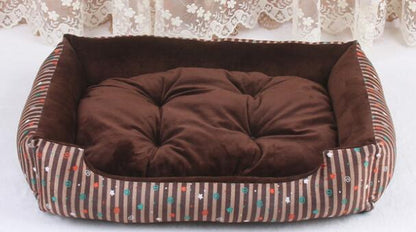 Big Dog or Cat Bed Sleep Couch With Striped Detachable Mattress