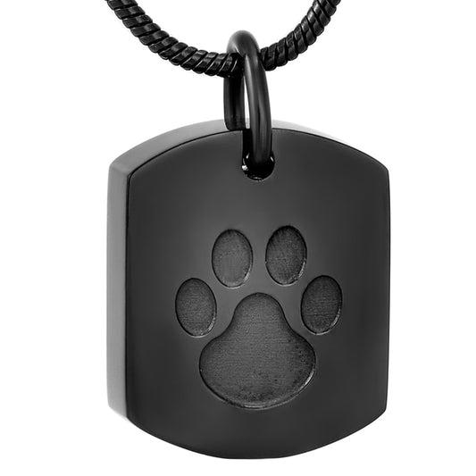 High Grade Stainless Steel Paw Print Pet Memorial Urn Pendant Necklace for Dog Cat Ashes Keepsake Cremation Jewelry