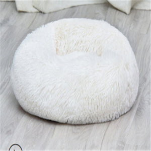 Soft and Fluffy Round Shag Pet Bed and Cushion