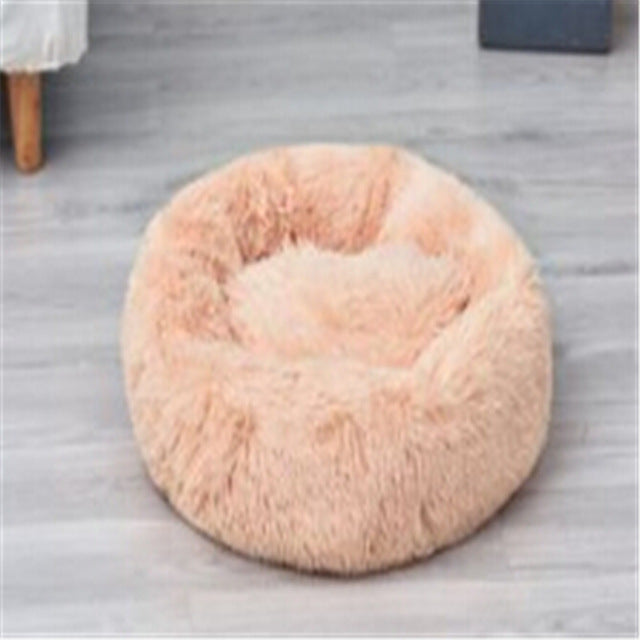 Soft and Fluffy Round Shag Pet Bed and Cushion