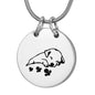 Unisex Stainless Steel Pet Dog or Cat Jewelry Paw Print Cremation Jewelry Ashes Holder Pet Memorial Urn Necklace For Memory