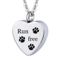 Unisex Stainless Steel Pet Dog or Cat Jewelry Paw Print Cremation Jewelry Ashes Holder Pet Memorial Urn Necklace For Memory