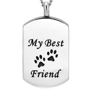 Unisex Stainless Steel Pet Dog or Cat Jewelry Paw Print Cremation Jewelry Ashes Holder Pet Memorial Urn Necklace For Memory
