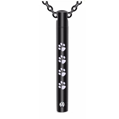 Unisex Stainless Steel Pet Dog or Cat Jewelry Paw Print Cremation Jewelry Ashes Holder Pet Memorial Urn Necklace For Memory