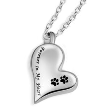Load image into Gallery viewer, Unisex Stainless Steel Pet Dog or Cat Jewelry Paw Print Cremation Jewelry Ashes Holder Pet Memorial Urn Necklace For Memory
