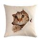 Cute Cat Sofa Decorative Cotton Linen Cushion Cover Pillowcase 45*45 Throw Pillow Home Decor