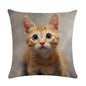 Cute Cat Sofa Decorative Cotton Linen Cushion Cover Pillowcase 45*45 Throw Pillow Home Decor