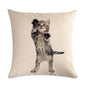 Cute Cat Sofa Decorative Cotton Linen Cushion Cover Pillowcase 45*45 Throw Pillow Home Decor