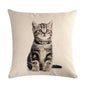 Cute Cat Sofa Decorative Cotton Linen Cushion Cover Pillowcase 45*45 Throw Pillow Home Decor