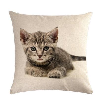 Cute Cat Sofa Decorative Cotton Linen Cushion Cover Pillowcase 45*45 Throw Pillow Home Decor