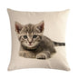 Cute Cat Sofa Decorative Cotton Linen Cushion Cover Pillowcase 45*45 Throw Pillow Home Decor