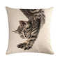 Cute Cat Sofa Decorative Cotton Linen Cushion Cover Pillowcase 45*45 Throw Pillow Home Decor