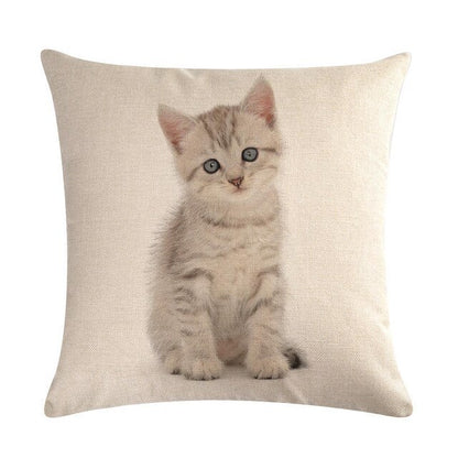 Cute Cat Sofa Decorative Cotton Linen Cushion Cover Pillowcase 45*45 Throw Pillow Home Decor