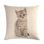 Cute Cat Sofa Decorative Cotton Linen Cushion Cover Pillowcase 45*45 Throw Pillow Home Decor