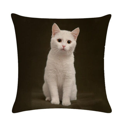Cute Cat Sofa Decorative Cotton Linen Cushion Cover Pillowcase 45*45 Throw Pillow Home Decor