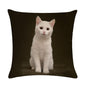 Cute Cat Sofa Decorative Cotton Linen Cushion Cover Pillowcase 45*45 Throw Pillow Home Decor