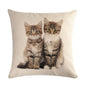 Cute Cat Sofa Decorative Cotton Linen Cushion Cover Pillowcase 45*45 Throw Pillow Home Decor
