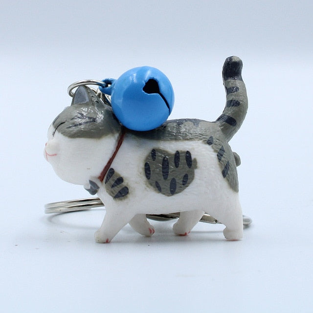Fashion Cute Cartoon Walking Cat Pendant Key Rings
