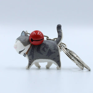 Fashion Cute Cartoon Walking Cat Pendant Key Rings