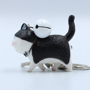 Fashion Cute Cartoon Walking Cat Pendant Key Rings