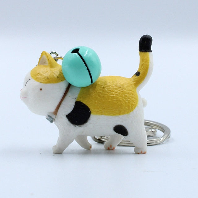 Fashion Cute Cartoon Walking Cat Pendant Key Rings
