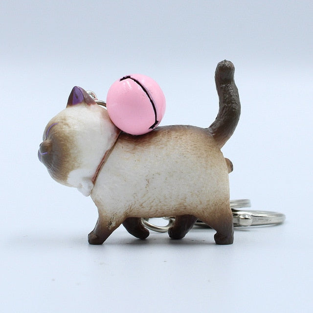Fashion Cute Cartoon Walking Cat Pendant Key Rings