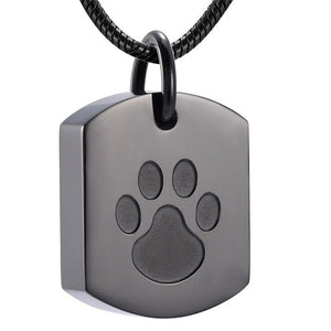 High Grade Stainless Steel Paw Print Pet Memorial Urn Pendant Necklace for Dog Cat Ashes Keepsake Cremation Jewelry