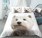 3D Dog Duvet Cover Set West Highland White Terrier White Bedding Cover 3 Pcs