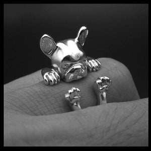 french bulldog Ring free size hippie animal bulldog Ring jewelry for pet lovers
