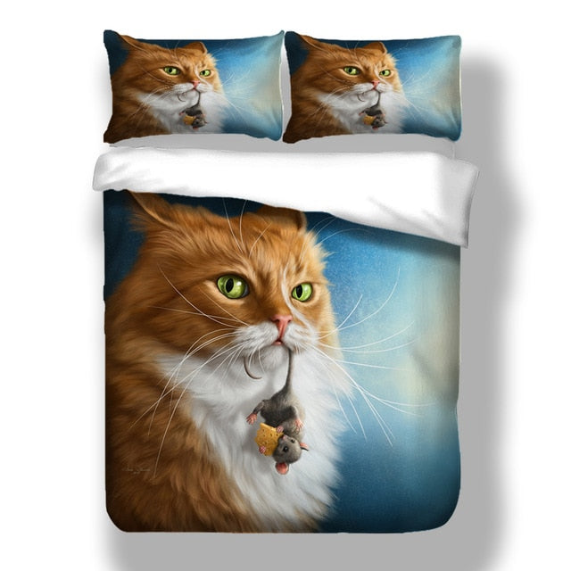 3D Pug Dog Duvet (Queen King Size Bedding Set) High Quality Kids Cartoon Quilt Cover