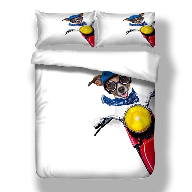3D Pug Dog Duvet (Queen King Size Bedding Set) High Quality Kids Cartoon Quilt Cover