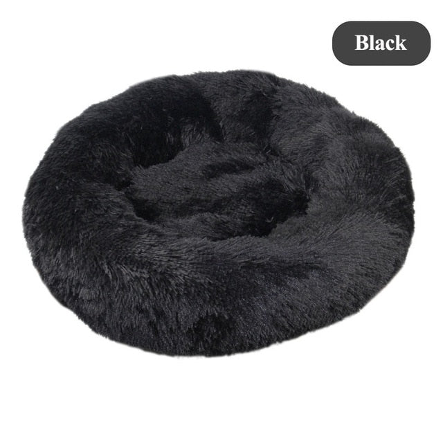 Plush Round Self Warming Lounger and Pet Beds for Dogs and Cats