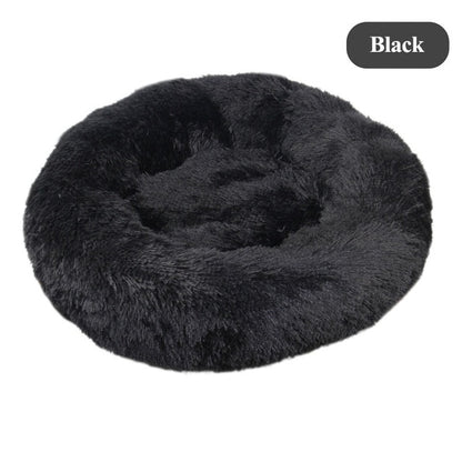 Plush Round Self Warming Lounger and Pet Beds for Dogs and Cats