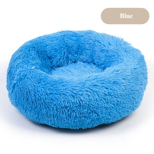 Plush Round Self Warming Lounger and Pet Beds for Dogs and Cats