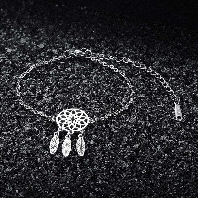 Boho Dream Catcher Dog Paw Flamingo Charm Bracelet 100% Stainless Steel Dainty Jewelry
