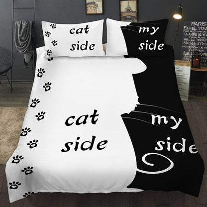 Bonenjoy Black and White Bedding Set Dog Side My Side (King, Queen, Single, Double, Twin)