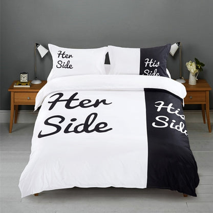 Bonenjoy Black and White Bedding Set Dog Side My Side (King, Queen, Single, Double, Twin)