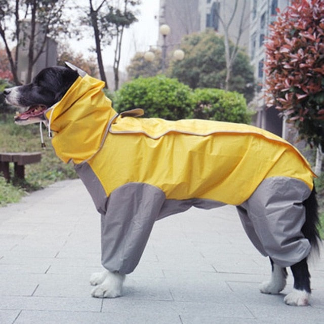 Pet Large Dog Raincoat Outdoor Waterproof Clothes Hooded Jumpsuit Cloak For Small Big Dogs Overalls Rain Coat Labrador