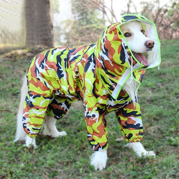 Pet Large Dog Raincoat Outdoor Waterproof Clothes Hooded Jumpsuit Cloak For Small Big Dogs Overalls Rain Coat Labrador