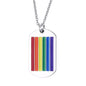 Rainbow LGBT Gay Pride Dog Tag Military Necklace Pendant Unisex Stainless Steel Chain Jewelry