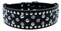 Crystal Studded Collar For Dogs 2 Inch Wide Leather Collar