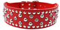 Crystal Studded Collar For Dogs 2 Inch Wide Leather Collar